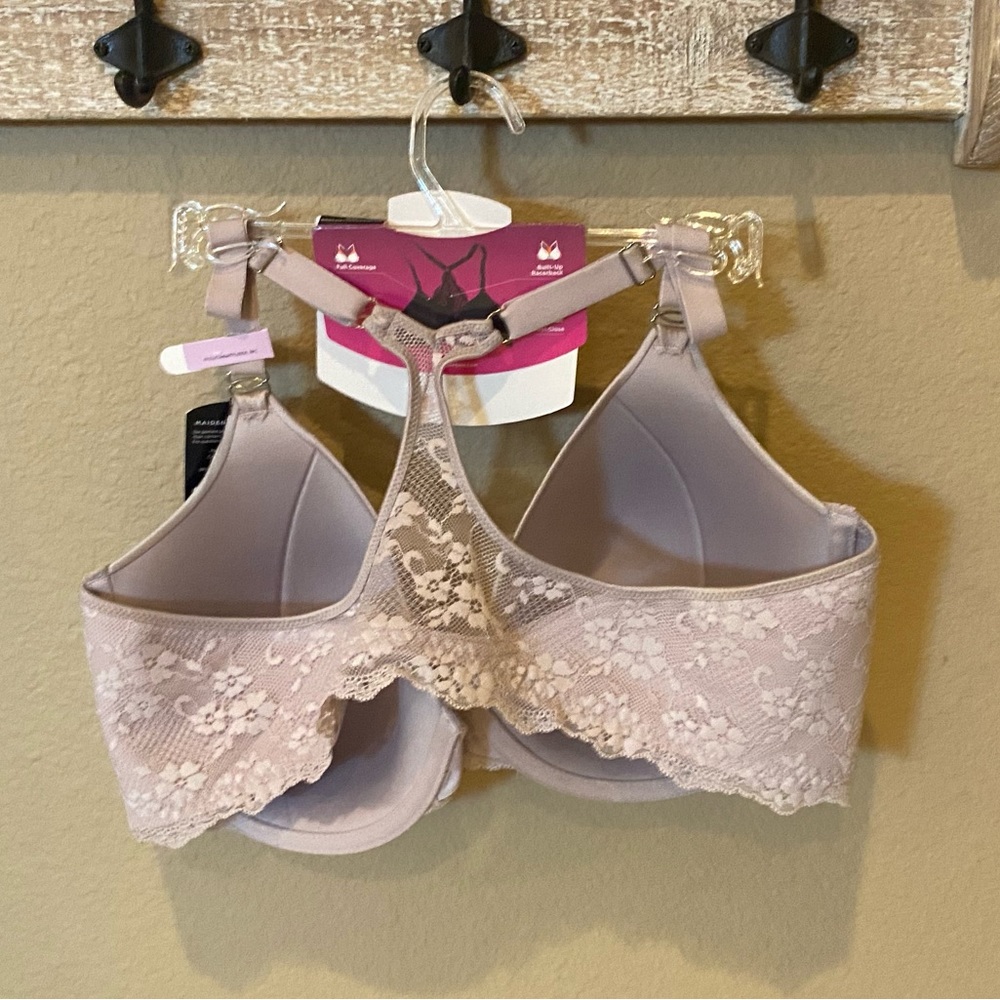 💥 SALE NWT Full Coverage Racerback Bra in Gloss / Mauve - Picture 4 of 9